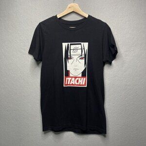 Naruto Shippuden Collection Itachi Uchiha Black Graphic T-Shirt Size S